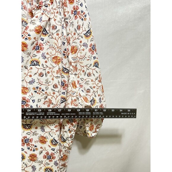 Ana New Approach Womens 3X Cotton Floral‎ Ruffle Collar Balloon Sleeve Top - Picture 3 of 9